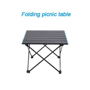 Wholesale small camping tables for sale - Group buy Camp Furniture Outdoor Folding Table Aluminum Alloy Camping Picnic Portable Barbecue Stall Small Dining