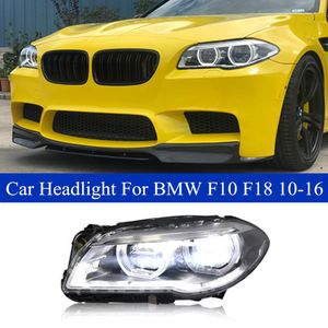 Caixa de luz da cabeça de estilo de carro para BMW 5 Série F10 F18 2010-2016 Foliceiros Full LED faróis DRL Lens Double Beam