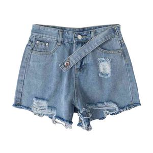 S-5XL Vintage Ripped Hollow Out Shorts Women High Waist Sexy Female Fashion Casual Jeans Denim 210601