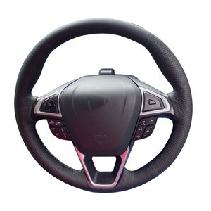 Capa personalizada do volante do carro para ford borda 4DR SUV 2015-2017 Ford Fusion sedan 2013-2018 DIY de couro de direção envoltório