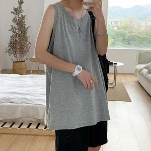 メンズノースリーブTシャツクラシックベスト原宿ストリートウェア女性トップス2021ファッション男性ソリッドTシャツ