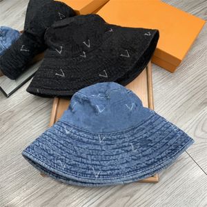 ファッションキャップレタープリントブラックブルーコットンメンズ女性盆地バケツサンバイザー最高品質秋春クラシック帽子