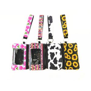 Neoprene Coin Purse ID Card Holder Wristlet Wallets Mini Bags Waterproof Sunflower Printing Fashion Handbag Passport Cover Coin Case 175 T2