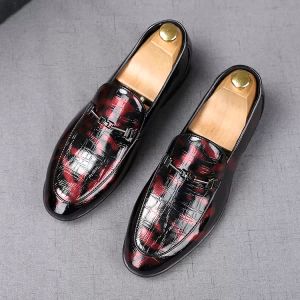 2022 Rock & Roll designer mens dress shoes luxury Crocodile pattern loafers wedding Groom Casual Footwear EUR size: 38-44