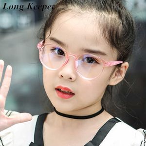 2020 Nya Anti Blue Light Glasögon Barn Pojkar Flickor Mode Runda Dator Transparenta Glasögon Barn Optisk ram Glasögon Y0831