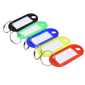 Rectangular Key Card Crystal Plastic Key ID Label Tags Card Split Ring Keyring Keychain For Many Uses Bunches Of Keys