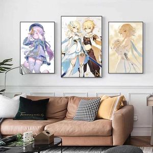 Genshin Impact Poster HD Game Anime Canvas and Painting Wall Art Print Girl Dorm Picture For Living Room Bedroom Home Decoration Y0927