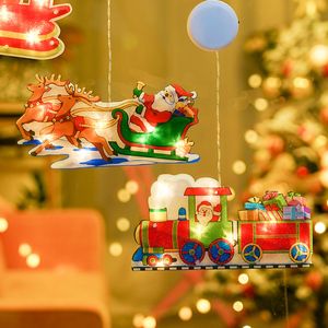 LED Christmas Suction Cup Lights Xmas Shopping Store Mall Windows Light New Year Holiday Decorations