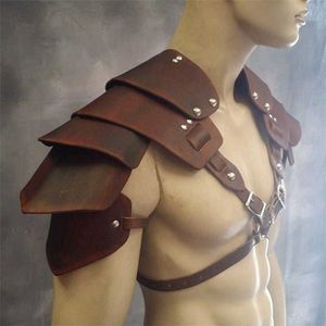 Medelålders män medeltida tillbehör Viking Knight Costume Shoulder Armour Vintage Gothic Pirate Warrior Cosplay Harness Pauldrons Y0913