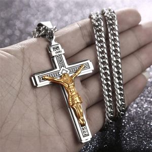 Pendant Necklaces Fashion Retro Creative Design Jesus Cross Amulet Necklace Personality Men And Women Rock Casual Gift