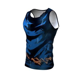 2021 Najnowszy Harajuku Cosplay Anime Character 3D Drukuj Mężczyźni Krótki Rękaw Summer Topy Blue O-Neck Fitness Running Sport Tee Koszula Y0913