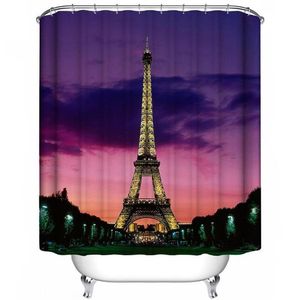 Douchegordijnen Eiffeltoren Olieverfschilderij Gordijn en baddoeken Set Modern voor badkamer Home Decor