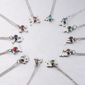 Wholesale american stainless steel jewelry resale online - Diy Stainless Steel Carved Twelve Constellation Birthday Stone Charm Pendant Necklace Simple Couple Jewelry European and American Popular Gifts