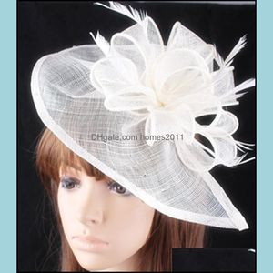 Hair Aessories Tools Products Elegant Sinamay Hats Nice Fascinators For Wedding Bridal Party Headwear Red Cocktail Colors Syf278 Drop D