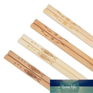 Eetstokjes aangepaste paar Chinese bamboe ongeverfd sushi antislip carving stick set groothandel