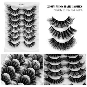 Hand Made Reusable Curly 3D False Eyelashes Extensions Soft & Vivid Thick Long 7 Pairs Fake Lashes Set Makeup Accessory For Eyes Easy To Wear 8 Models DHL