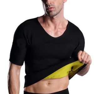 Men's Body Shapers Shapewear For Men Sauna Sweating T-shirt Vest Neoprene Shaper Abdomen Fat Burn Belly Control Slimming Leotard Shirt Corse
