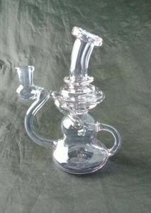 Lila Recycler Gloka Hookah DAB Rig Rökning Ställ Rör 14mm Joint Bong Factory Direktprismonconcessioner