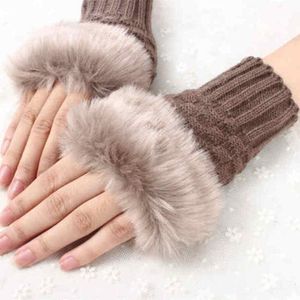 Sports Gloves Clearance Sale Winter Women's Cashmere Thicken Warm Fingerless Mittens Soft Plush Thermal Girls Half Finger