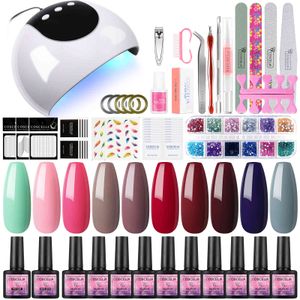 Zestaw z Gel Polski Lampa UV Lampa Suszarska Półpokojowe Naklejki Lakierowe Nail Art Design Tool Manicure