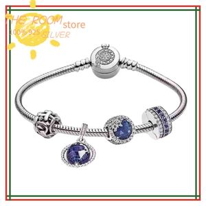 Beste ing Pandora 100 % 925 Sterling Silber Luxus Mode Schlangenkette Charm Armband Anhänger Perlen DIY passen Schmuck für Frauen