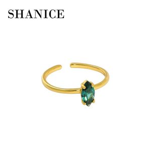 Cluster Rings SHANICE Emerald Ring Sterling Silver 925 Gift For Women Minimalist Gold Personalized Open Bijoux Argent Fine Jewellery