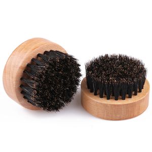 Abeis Barber Beard Borste Mini Round Beard Wood Boar Bristle Mäns Rakning Mustasch För Hår Sweeping Wave