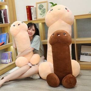 Fun Kawaii Long Penis Plush Toys Pillow Sexy Soft Toys Stuffed Funny Cushion Simulation Home Pillow Gift for Girlfriend Q0727