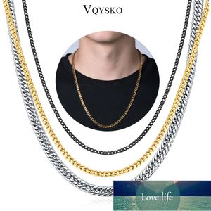 Fashion Stainless Steel Curb Cuban Link Chain Necklace for Men Women Punk Jewelry Chokers Black Gold Tone 3/5/7/8mm Thickness Factory price expert design Quality