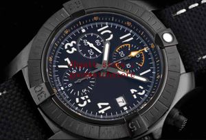 Vattentät Mens Racing Luxury armbandsur rörelse eta 7750 kronograf Automatisk lysande klocka PVD Black Steel Nylon Strap Designer klockor