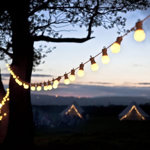 Milky 23m 25 Led Festoon Lights Bulb String Fairy Light Connectable White Cable Outdoor Wateproof Christmas Wedding party decoration D2.0