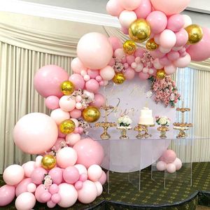 Macarrão Rosa Rosa Balão Garland Kit Kit de Aniversário Decoração Festa de Aniversário Crianças Bebê Chuveiro Casamento Valentine Party Balloon Fontes 210626