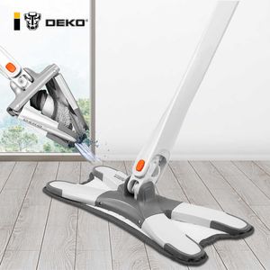 X-Type Mikrofibry MOP MOP Wymienne Darmowe Cleaner Wash Flat House Cleaning Tool Instrukcja Wytłaczanie Lazy 210805