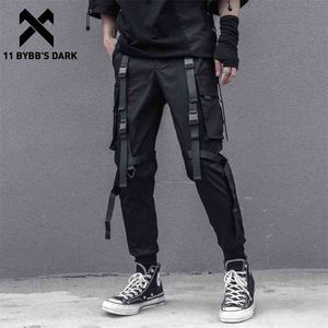 11 BYBB's Dark Tactical Multi kieszenie wstążki Cargo Pant Man Harajuku Hip Hop Funkcja Spodnie Streetwear Joggers Mężczyźni Spodnie 210715