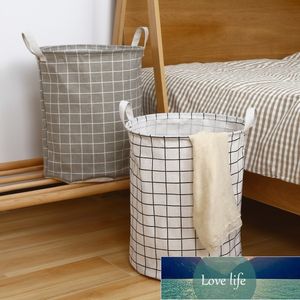 Bomull Linen Dirty Tvättkorg Vikbar Rund Vattentät Organizer Bucket Kläder Barnleksak Stor Kapacitet Storage Hem Fabrikspris Expert Design