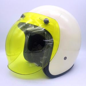 Motorcycle Helmets Headbone Vintage Helmet Casco Retro Moto Motorbike White With Lens DOT Approved 3/4 Open Face