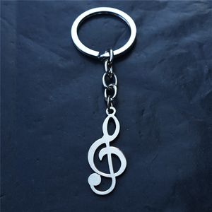 Musiknoten Schlüsselanhänger Edelstahl Schlüsselanhänger Männer Frauen Unisex Schmuck 12 Stück/Los Ganzes