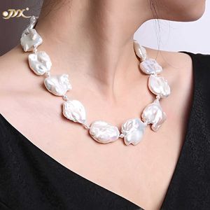 JYX Fine White Freshwater Cultured Barroco Pearl Colar Party Jewery Gift AAA 16-20 