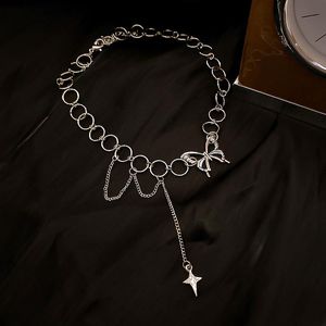 Wholesale jewlery style for sale - Group buy Pendant Necklaces LoveLink Punk Style Butterfly Choker Necklace Jewelry Women Collares Gothic Hip Hop Link Chain Star Jewlery