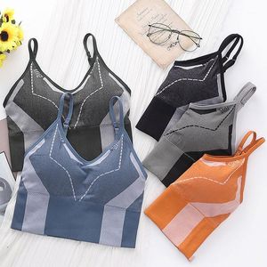 Camisoles & Tanks Women V-Neck Yoga Sports Bras Sexy Beauty Back Tops Fitness Vest Female Workout Top Bra Breathable Anti-Sweat