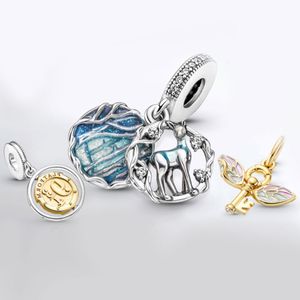 Nuovo vero ciondolo in argento sterling 925 aggrovigliato Rapunzel Pasqua teschio fascino adatto originale per regalo di gioielli moda braccialetto da donna