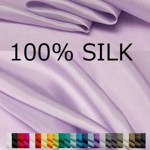 1 Meter 100% Mulberry Silk 8mm habotai Silk Fabric solid colors 114cm 44" wide By the Yard 210702