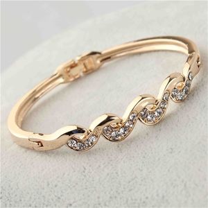 Monili del regalo dei braccialetti dei braccialetti di cristallo austriaci liberi di colore dell'oro delle donne/della ragazza di modo X0706