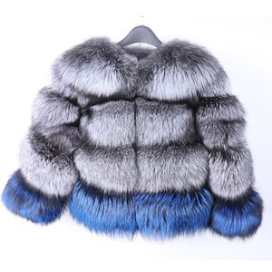Kvinnors Fur Faux Libieliy Vinterkvinna Real Coat Natural Raccoon Jacket Vest Warm Tjocka Silver Short Jackor
