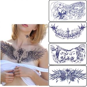 TS002 Sexy Woman Fashion Chest Tattoo Naklejki na talii w klatce piersiowej obojczyk transferu wody tymczasowej 28x15cm