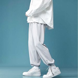 Mens Pants Solid Candy Color 2021 Vintage Color Loose Fit Straight Pants Harajuku Sweatpants X0723