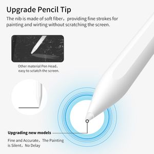 För Apple Pencil 2 för iPad Pencil Stylus Pen för iPad Pro 11 2020 Pencil Pro 12.9 / 9.7 2018 2019 med palm