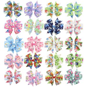 Wholesale easter bunny hair clips for sale - Group buy Easter egg baby Girls hairpins dovetail rabbit Barrettes Bow with clip children hair accessories kids Flower print Hair clips