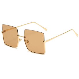 Новая извращенность дизайн наполовину мода мода унисекс солнцезащитные очки квадрат UV400 линзы полный металл отказываются наполовину обод