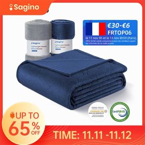 Sagino Soft Coral Fleece Blanket Summer Bed Sheet Sofa Throw 250Gsm Light Thin Flannel Blanket Mechanical Wash Back to School 211106